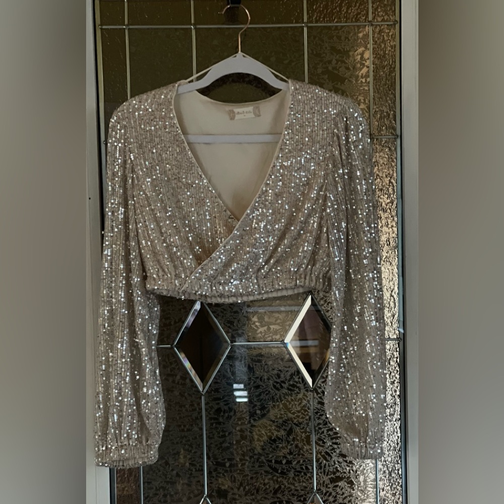 Altar’d State Holiday Sequin Top, size M
